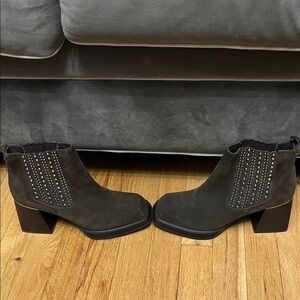 Vince Camuto brown suede Studded Ankle Boots